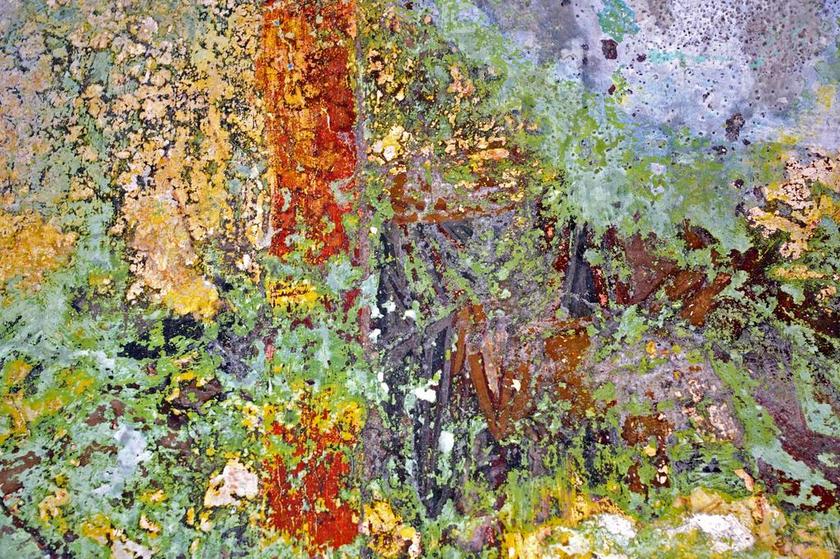 五彩斑斓的壁画充满了复古的氛围代表独特的信仰背景图片