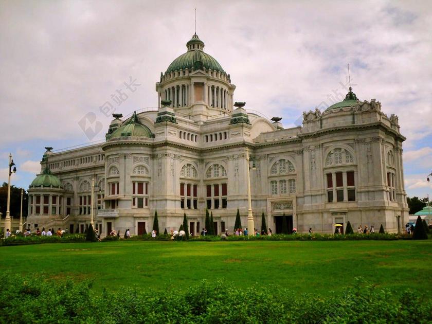 绿白旅游壮观城堡户外背景图片