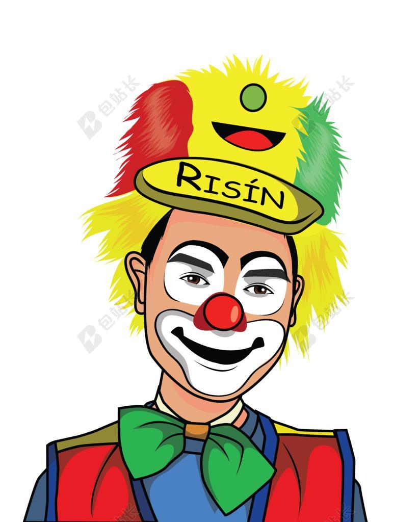 小丑 孩子们 马戏团 服装 乐趣 微笑 化妆 快乐 表情