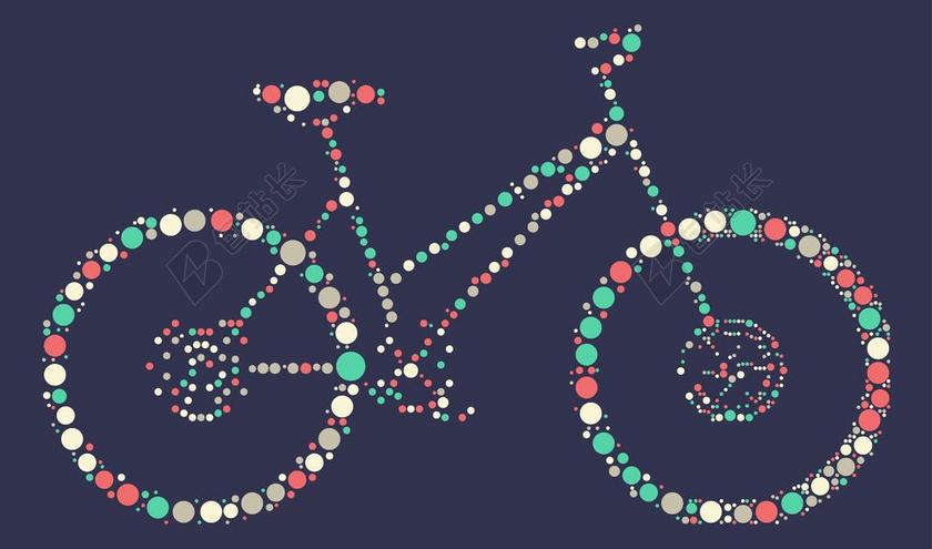 彩色设计简约彩色单车图案背景图片