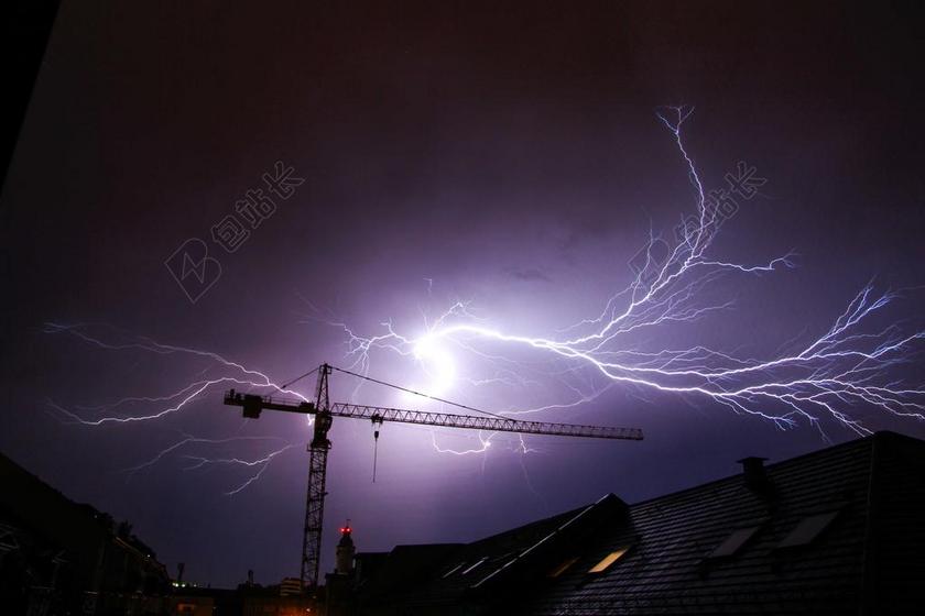 雷暴闪电自然灾害野外恐惧背景图片