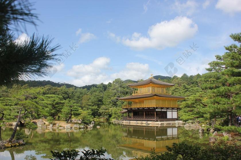 金阁寺 ROKUON 吉 寺 金阁 花园 自然 禅宗 佛教寺