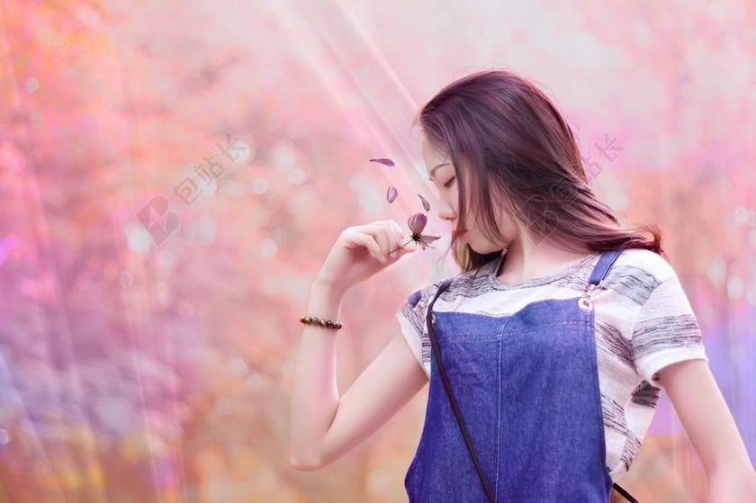 摄影清新女孩背景图片