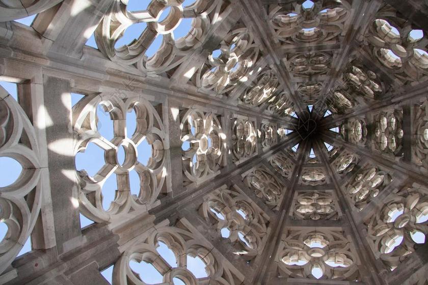 东塔楼 从底部 伟大 振兴 结 6 件 哥特式 窗饰