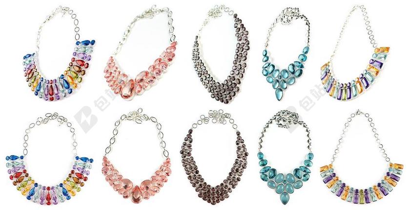 多彩 项链 吊索 宝石 石头 手工制造 珠宝 珠宝首饰