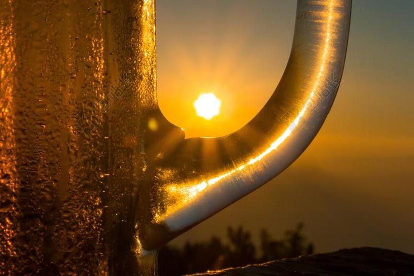 啤酒 喝 玻璃 小食 克鲁格 玻璃杯子 太阳 冷凝 日落