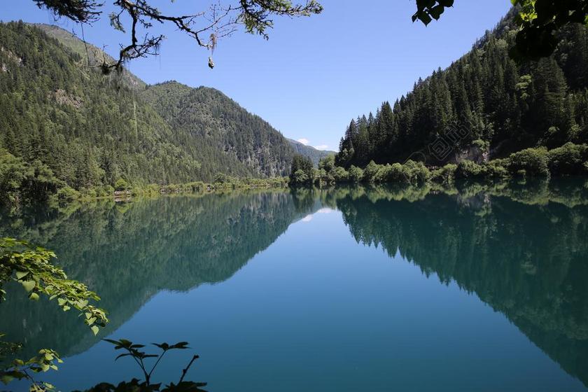 倒影 水 九寨沟