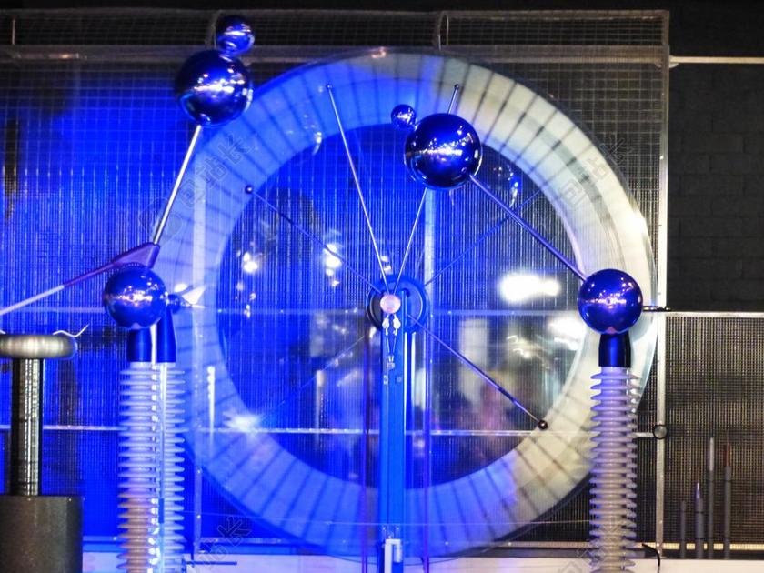 蓝色科技冷淡风静电发生装置宣传背景图片