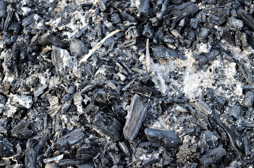 摄影自然柴火加热成碳背景图片