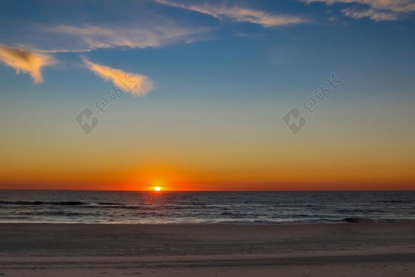 旅游自然日落的海滨背景图片