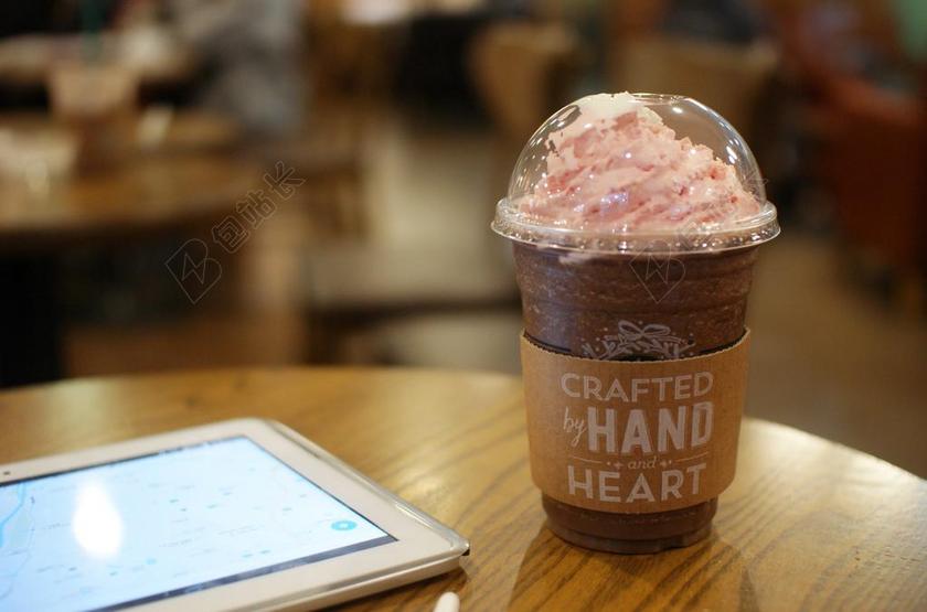 褐色餐饮美食咖啡冰餐厅背景图片