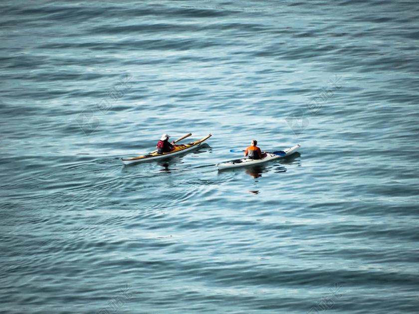 皮划艇 夫妇 海 划船 赛艇 湖