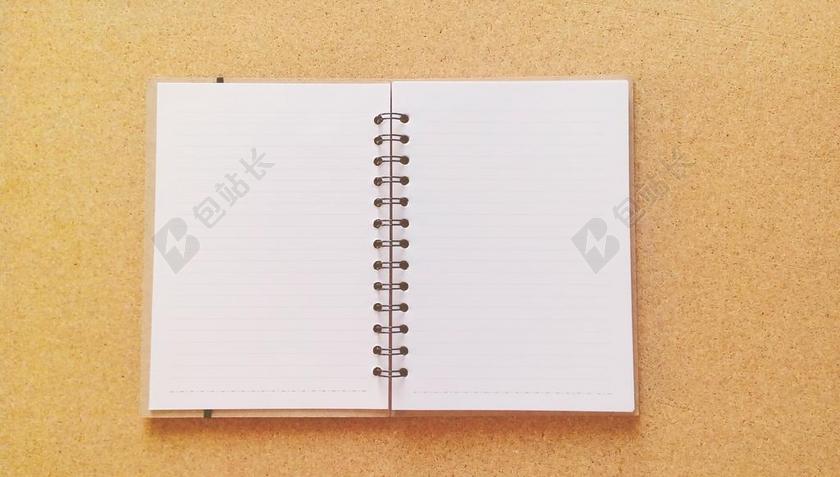 白色物品展示打开的白色笔记本背景图片
