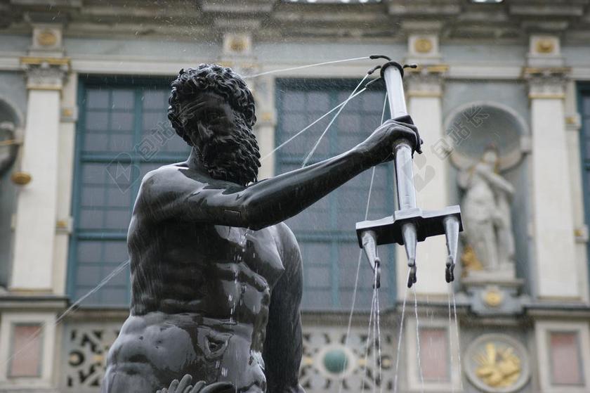 建筑时尚波塞冬雕像背景图片