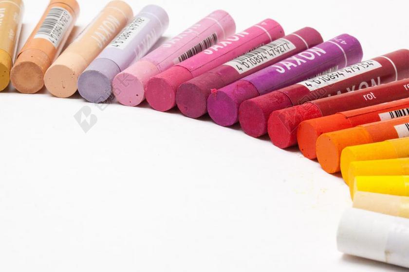 蜡笔 油画 丰富多彩 半圈 漆 白 黄色 红色 红色色调
