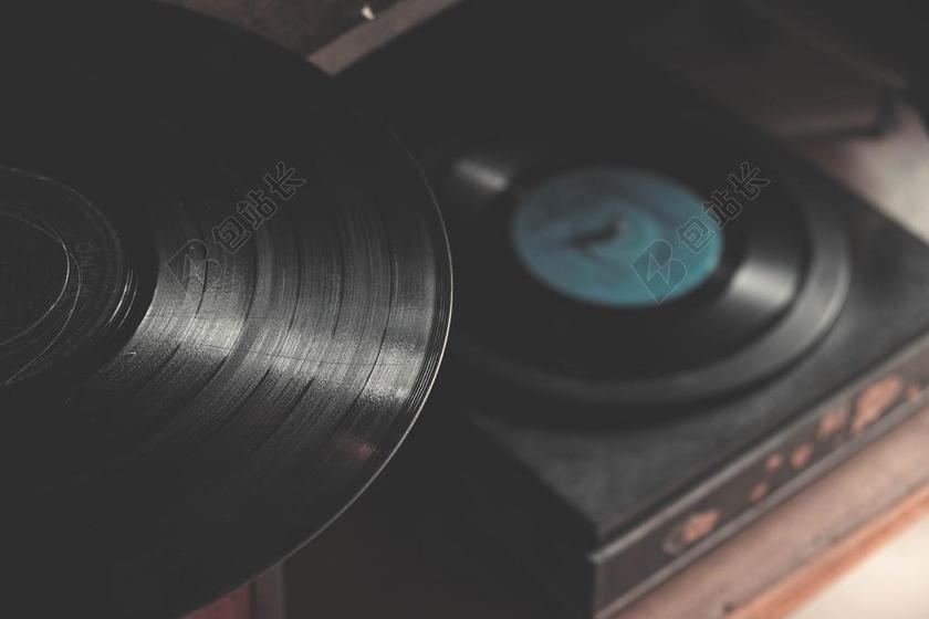 广告复古老式胶片演唱机背景图片