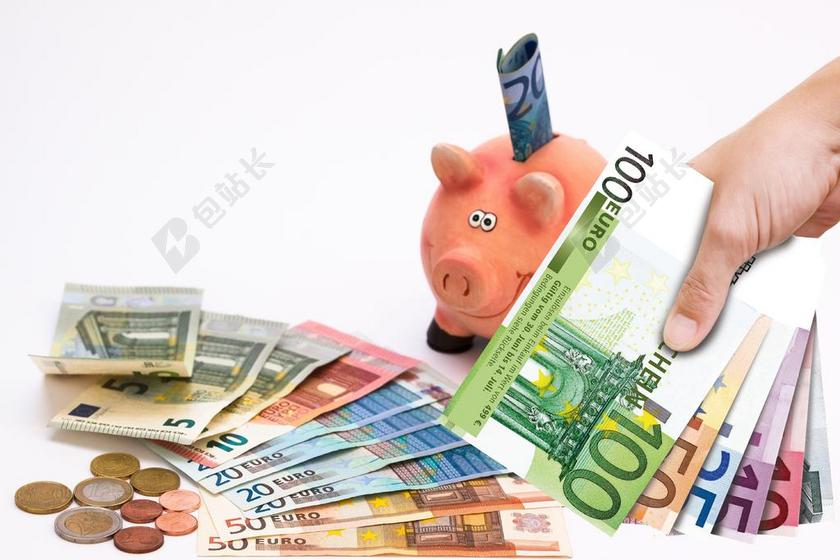 金融商务手握大量现钞背景图片