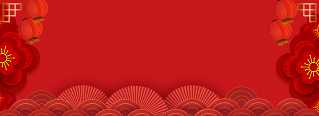 中国年喜庆2019猪年新年海报红色背景素材