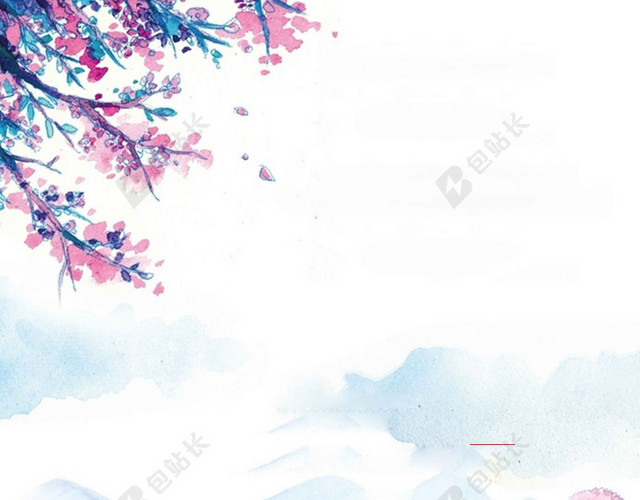 餐桌酒瓶沙发中国风粉色樱花节旅游宣传2019海报背景