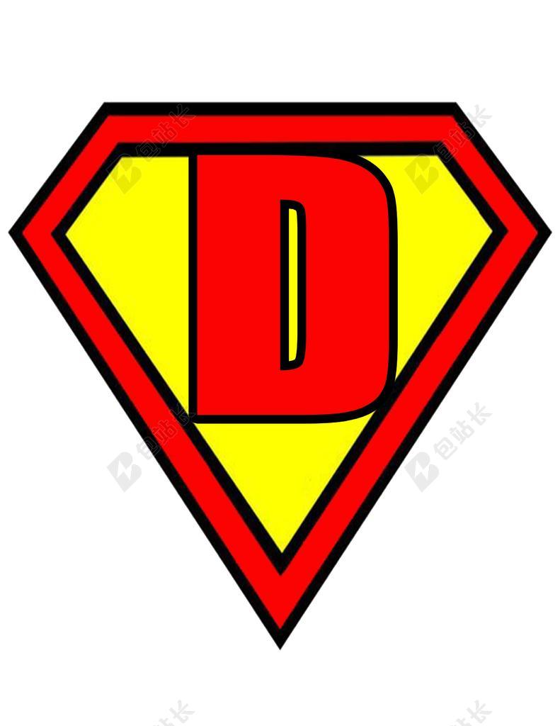 信 D 超人 风格 红色 黄色 旗 装修 徽标