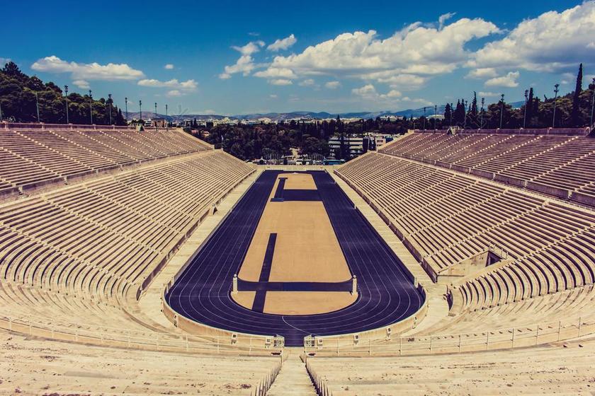 建筑复古希腊雅典大球场背景图片