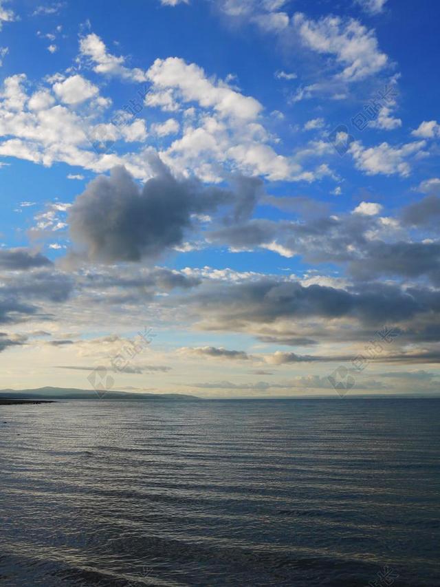 旅游清新湖光山色蓝天白云背景图片
