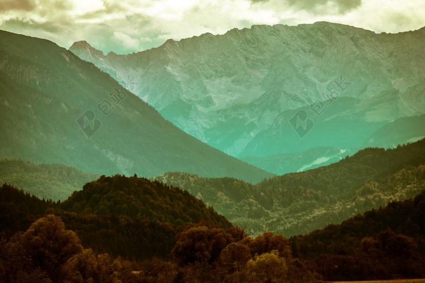 旅游清新德国巴伐利亚山脉背景图片