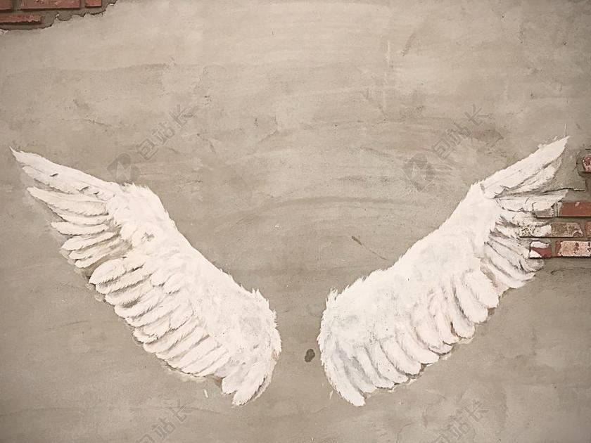 翼 天使 墙 水泥 雕塑 写真 背景 大韩民国 详细信息