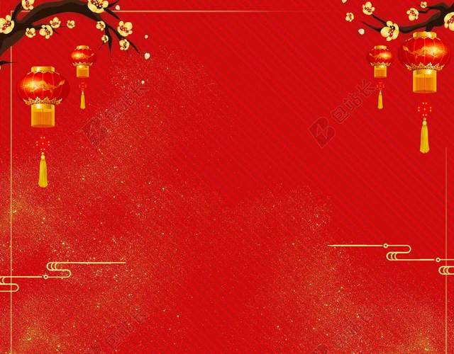 闪金灯笼云纹宣传促销五一劳动节喜庆海报背景红色