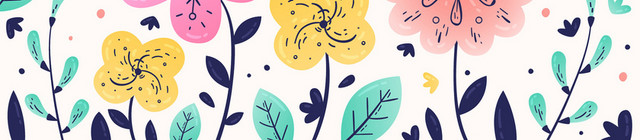 卡通手绘花朵花瓣装饰边框母亲节PNG素材