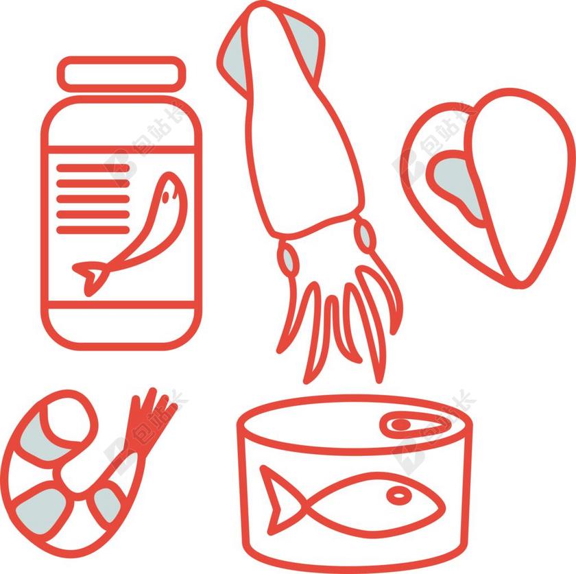 鱼 鳕鱼 食品 海鲜 可以 鱼罐头 标签 大虾 贻贝