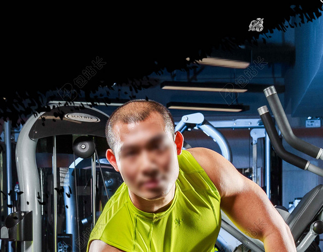 黑灰线条人物运动健身展架易拉宝俱乐部海报背景