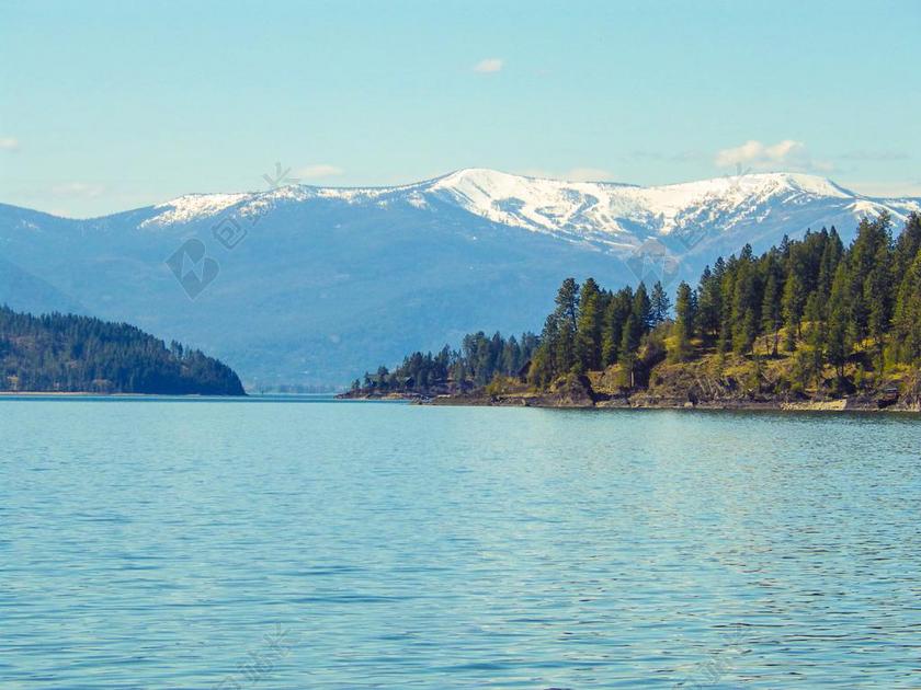湖 山 水 自然 景观 天空 晚间 风景 春 一天 蓝色