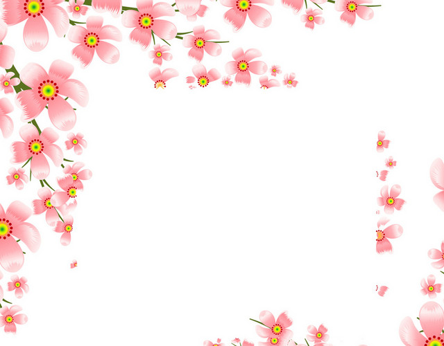 春天踏青日本樱花花朵花瓣花卉树叶PNG元素