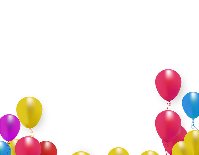 彩色边框气球派对矢量素材