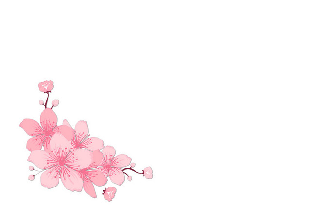 日本樱花花朵花瓣花卉树叶PNG元素