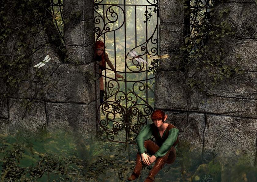 森林 小精灵 神秘 童话 童话故事 费 浪漫 幻想 数字