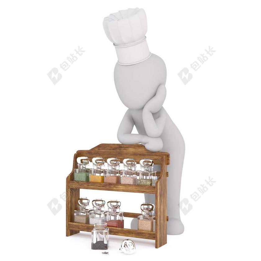 采购 食品 香料 香料架 盐 胡椒 健康 厨师 白人男性