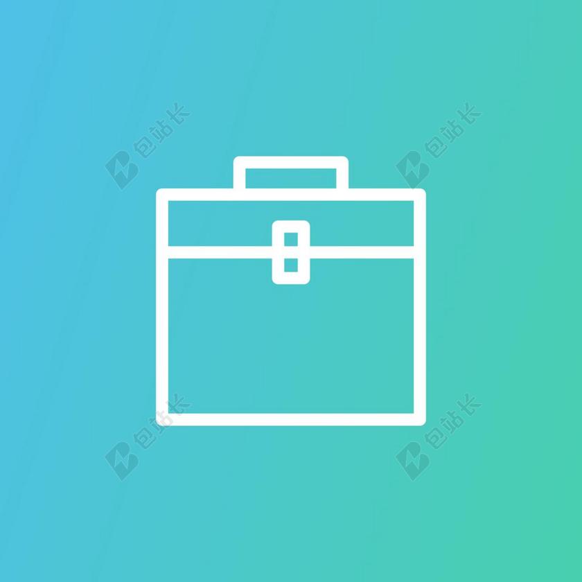 蓝色设计商务蓝色公文包图标背景图片