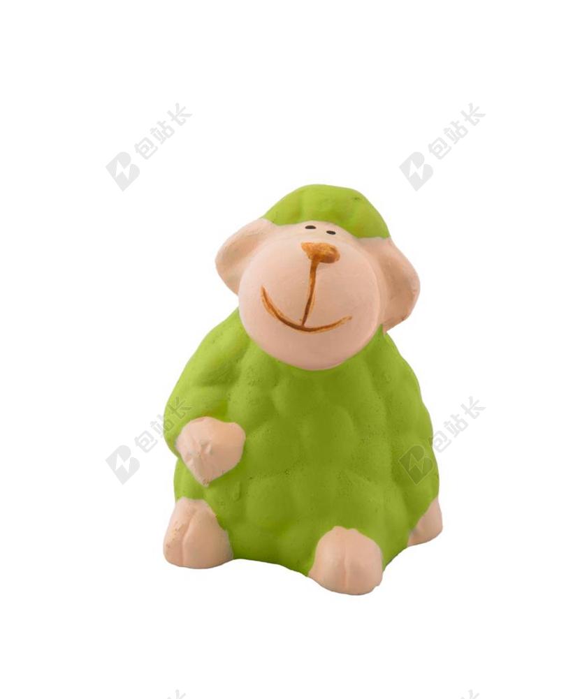 羊 装饰 PNG 孤立 泥人 绿色