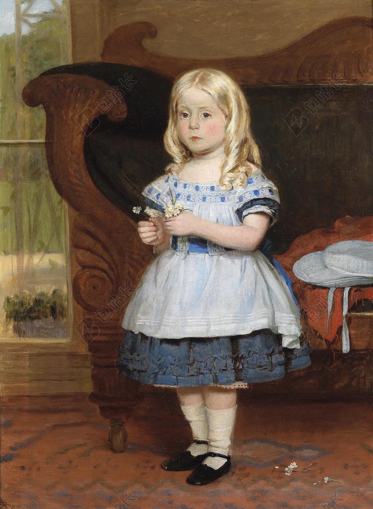 作为 MONOGRAMMIST 女孩 儿童 肖像 画 布面油画