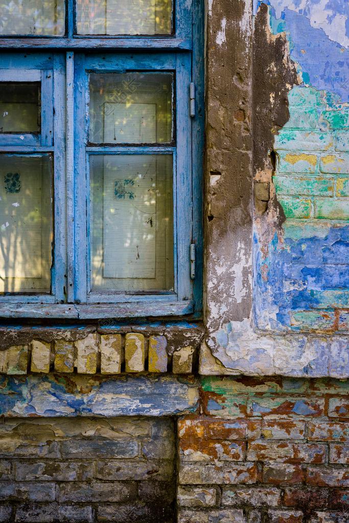 窗台纹理脱落的木纹背景图片