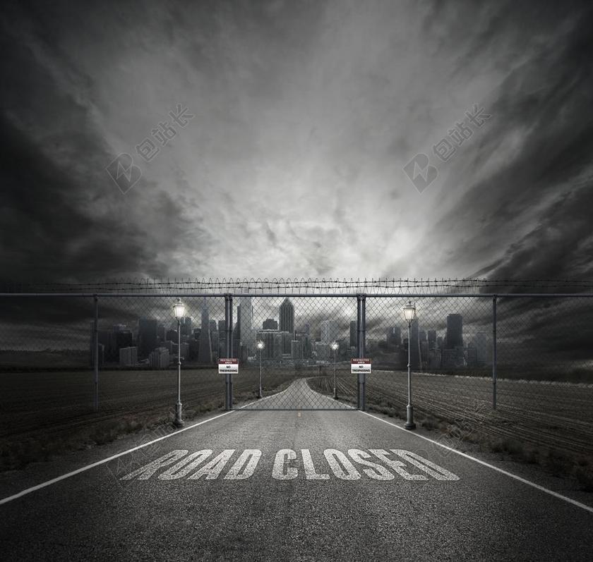 城市 路 铁丝网 黑暗 街 市街 建设 夜 天空 城市街道