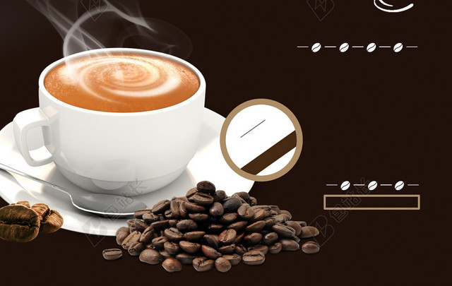 简约淡雅棕色咖啡饮料价格表宣传单海报折页背景