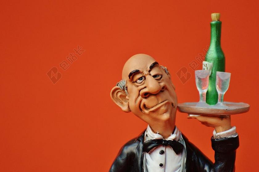 广告简约男管家背景图片