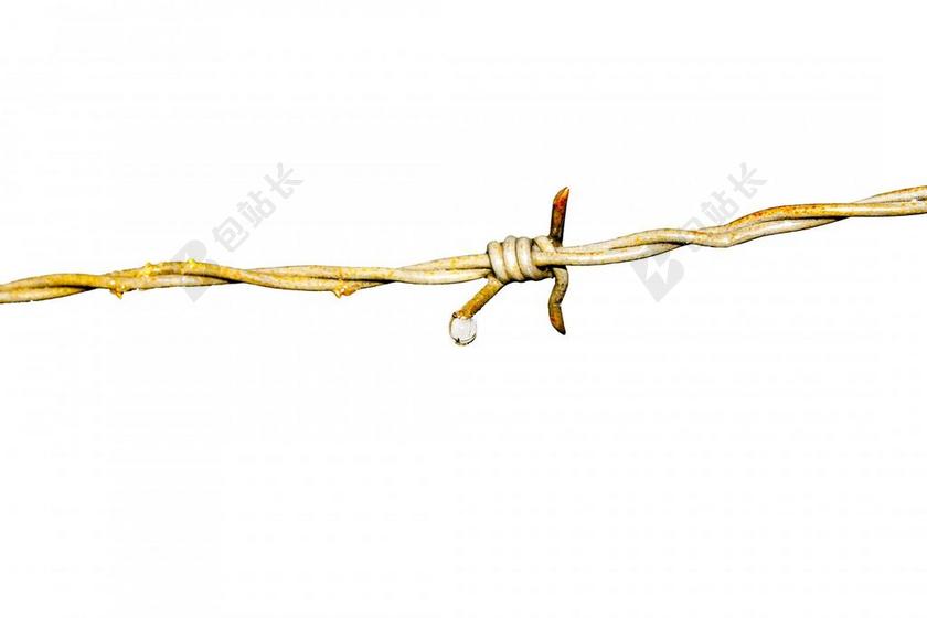 带刺铁丝网 铁 叉 锈 电线 篱笆 安全 保护 锋利 钢