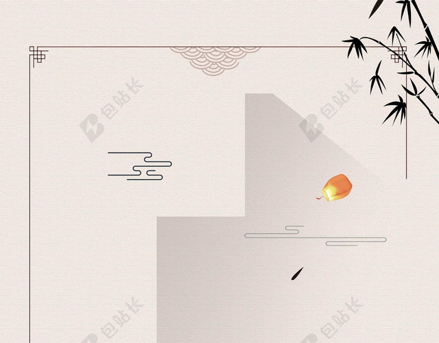水墨简约中国风风格端午节海报背景设计