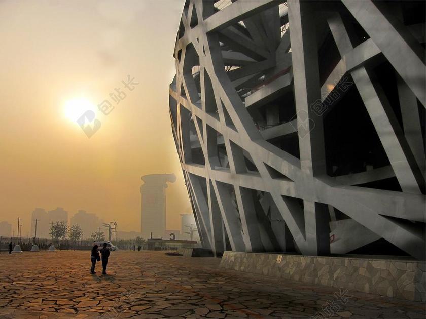 建筑时尚鸟巢背景图片