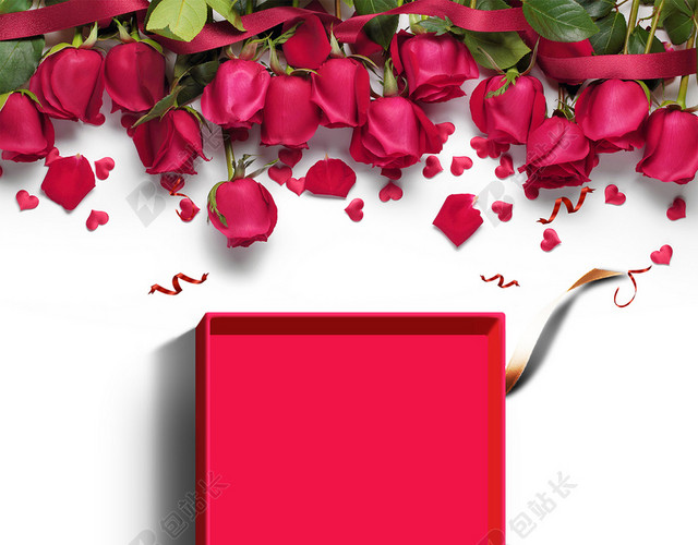 红色浪漫婚礼创意海报背景