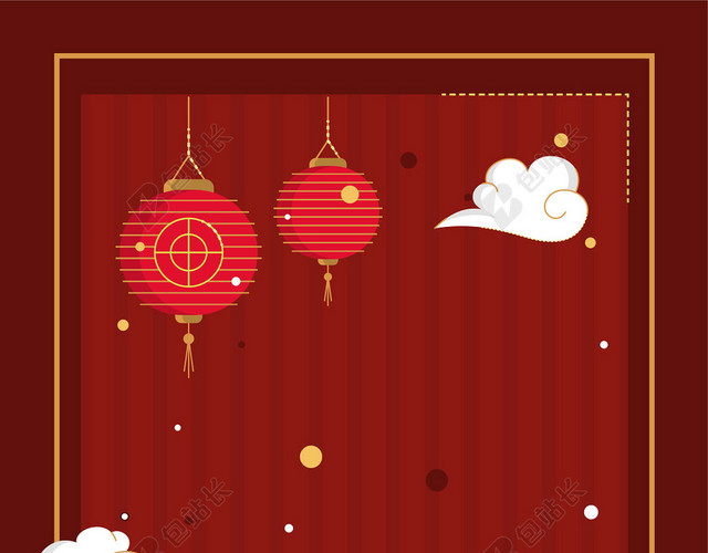 中秋节传统节日红色祥云传统文化中秋背景